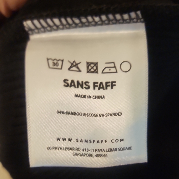 SANS FAFF Womens Black Bamboo High Neck Top Size L - Picture 5 of 7